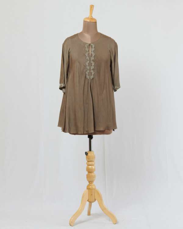 Short tunic with zardozi hand embroidery detail
