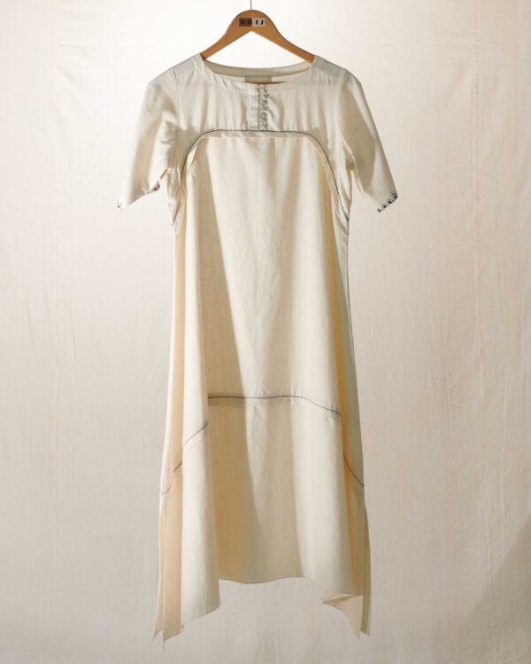 Ivory khadi cotton dress